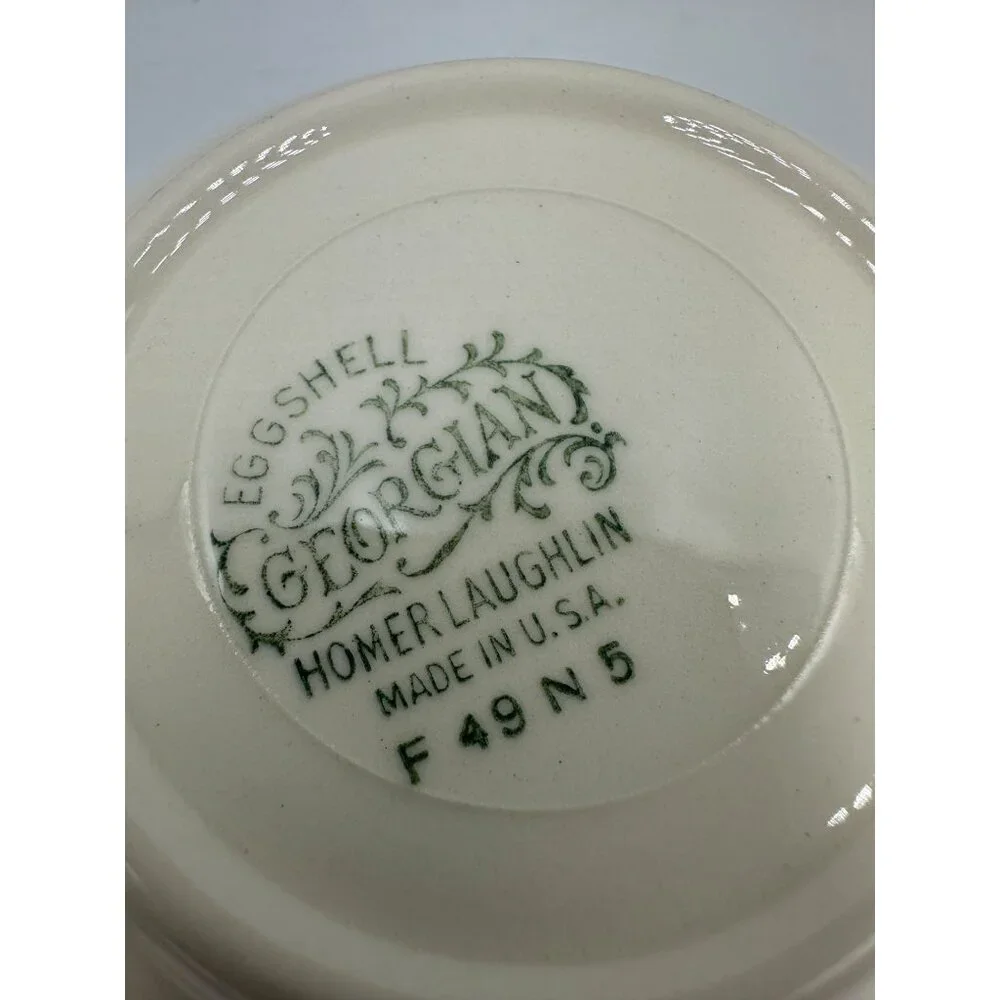 Homer Laughlin Eggshell Georgian Serving Bowl Cream & Gold Scalloped Edge 1930s